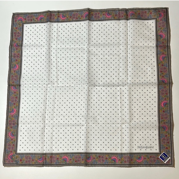 Yves Saint Laurent Accessories - Yves Saint Laurent White and Pink Paisley Scarf